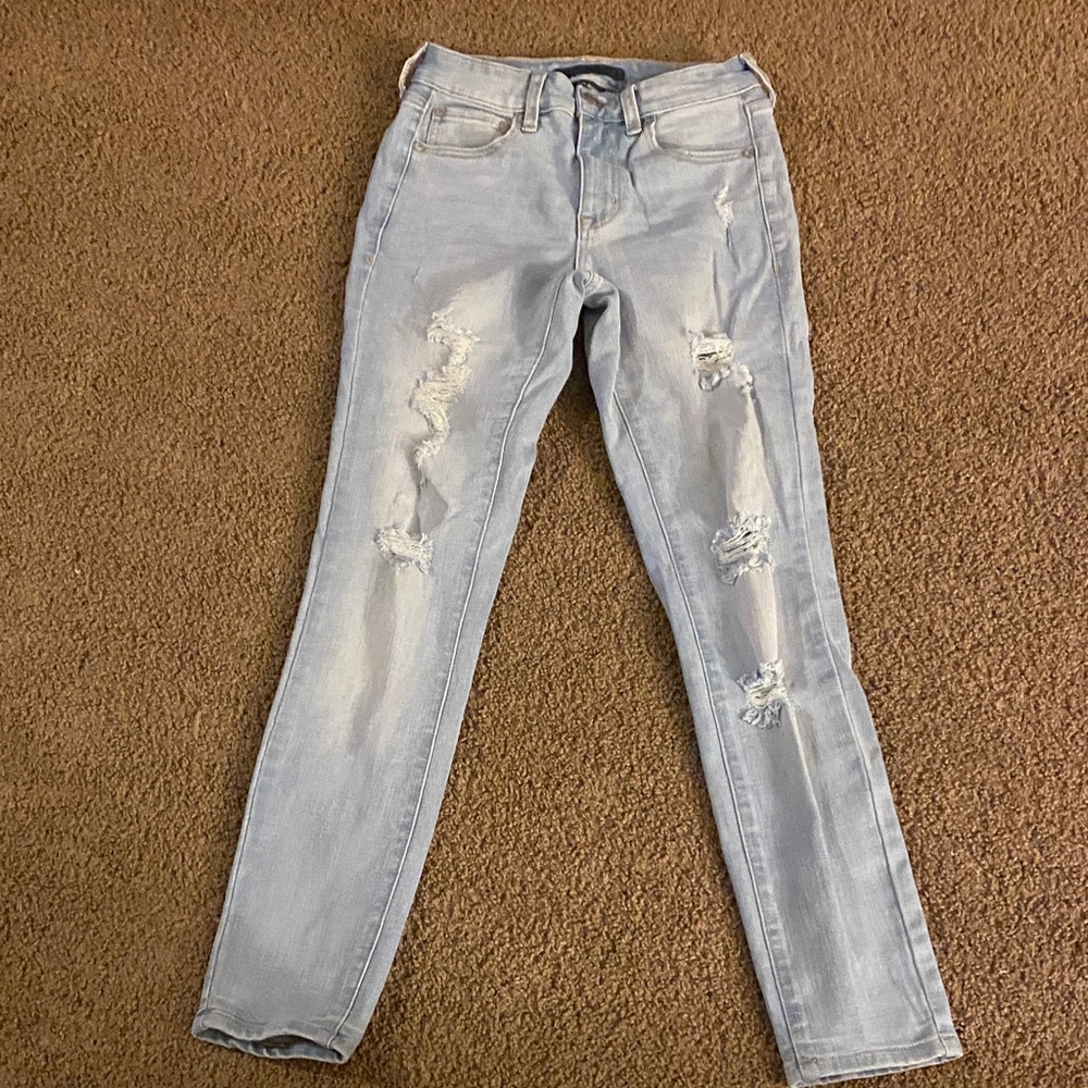 Aeropostale Light Blue Ripped Skinny Jeans